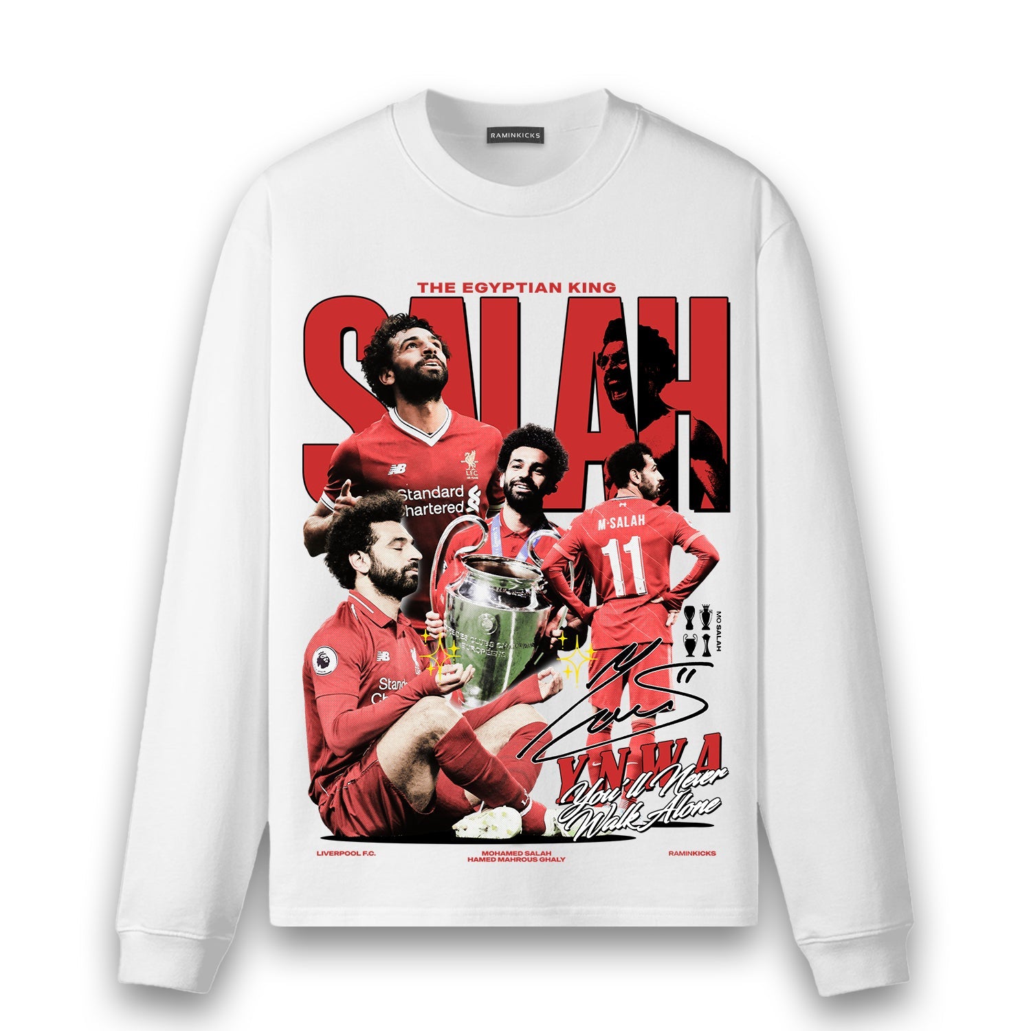M. SALAH 11 LFC シャツ XL M.SALAH #11 Liverpool 25/26 Men's Home Long Sleeve Shirt - PL Font