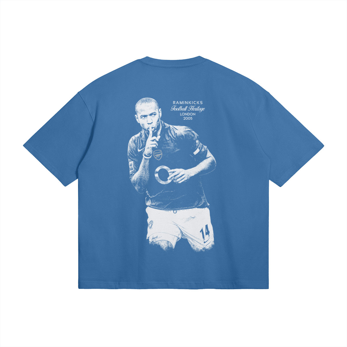 Blue FOOTBALL HERITAGE (HENRY) "T-SHIRT" product photo - Back View
