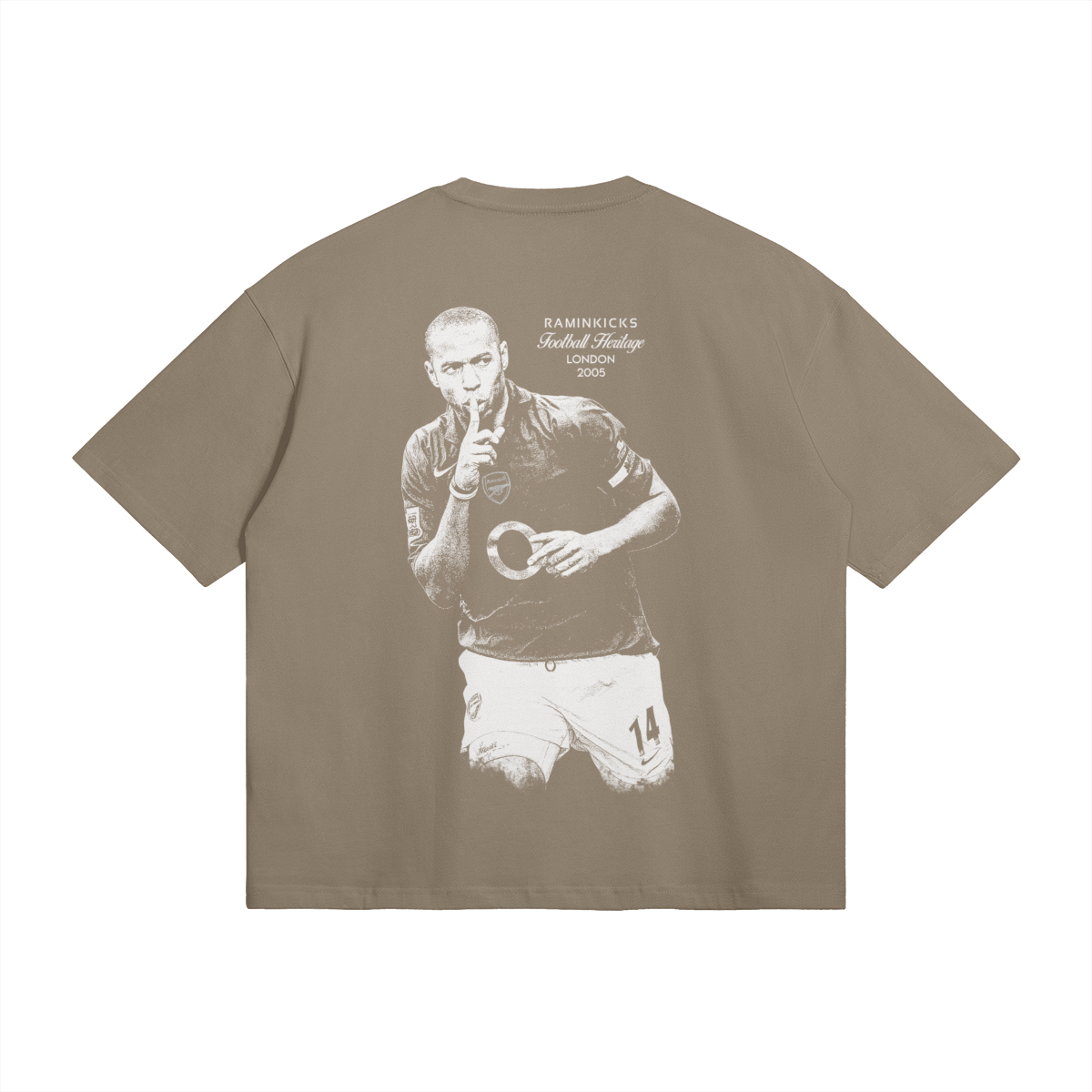 Khaki FOOTBALL HERITAGE (HENRY) "T-SHIRT" product photo - Back View
