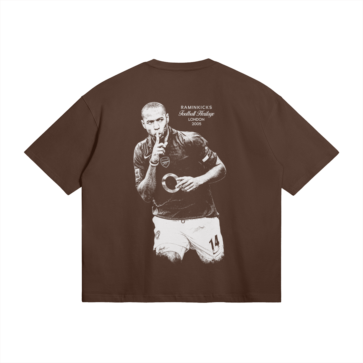 Dark Brown FOOTBALL HERITAGE (HENRY) "T-SHIRT" product photo - Back View