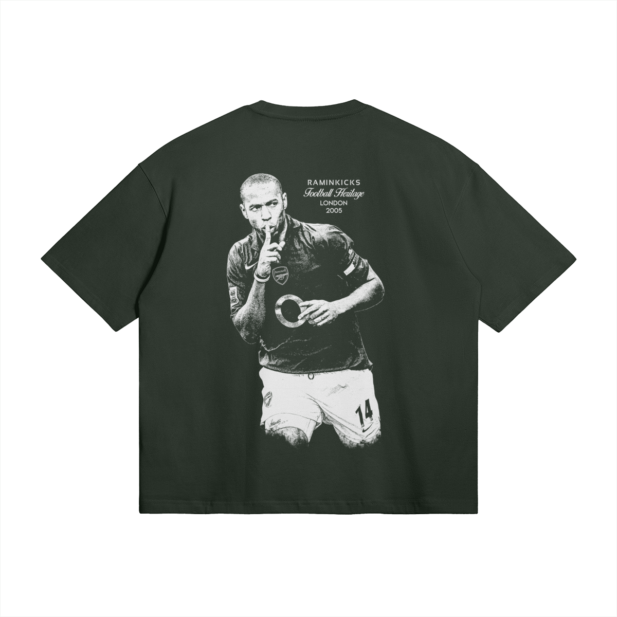 Dark Green FOOTBALL HERITAGE (HENRY) "T-SHIRT" product photo - Back View