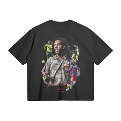 Ronaldinho R10 T-Shirt in Black - Front View