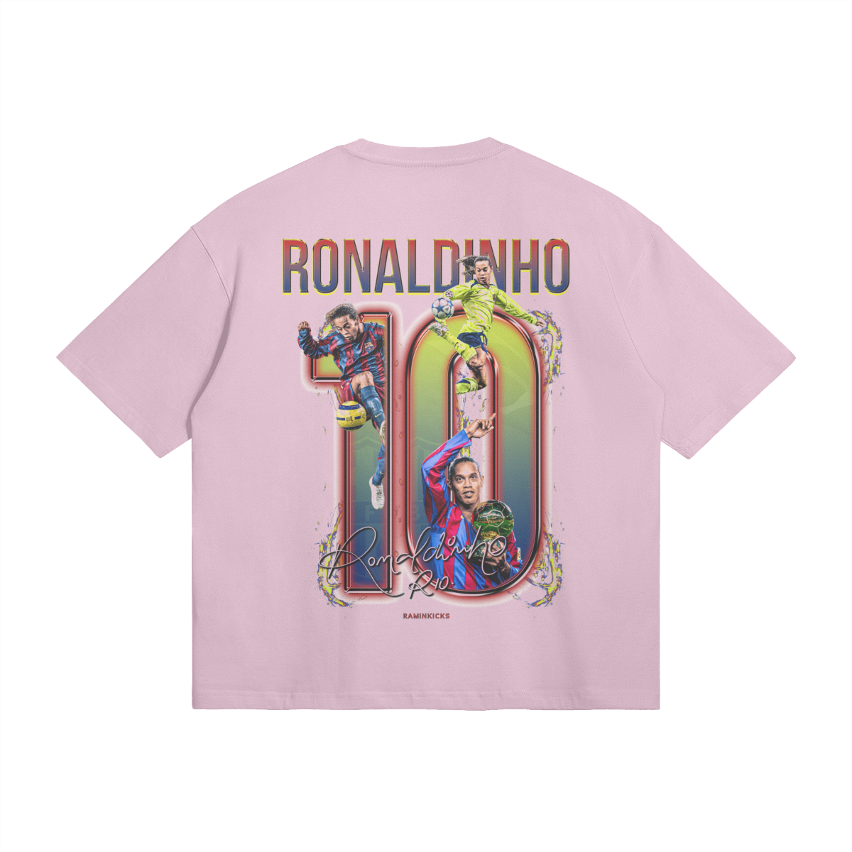 Ronaldinho R10 T-Shirt in Pink - Detail View