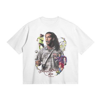 Ronaldinho R10 T-Shirt in White - Front View