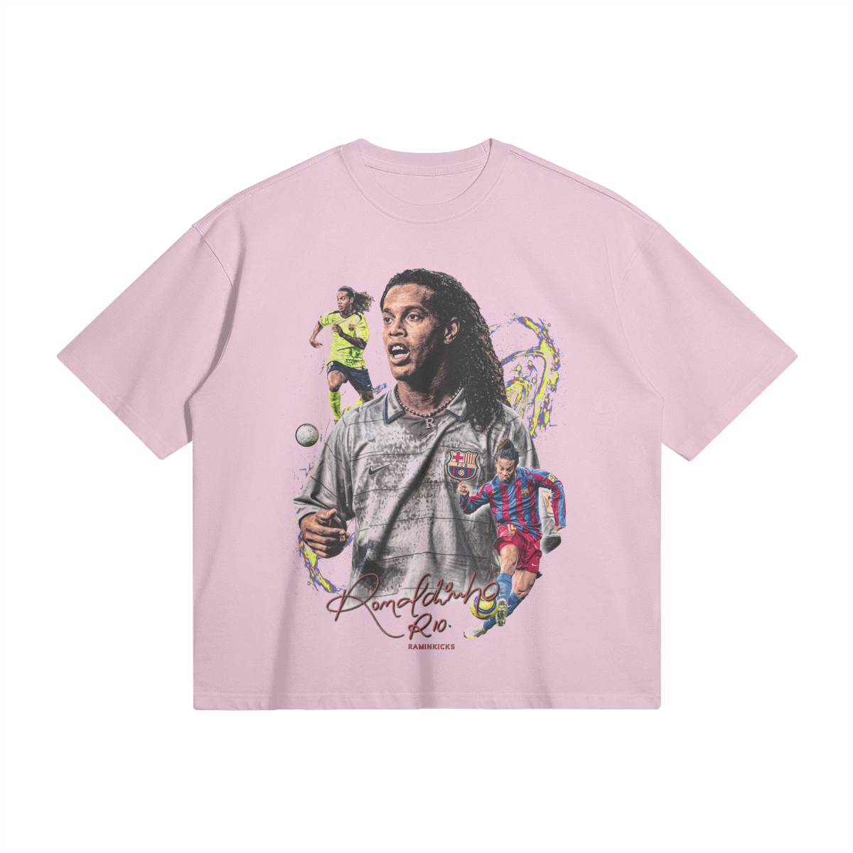 Ronaldinho R10 T-Shirt in Pink - Front View